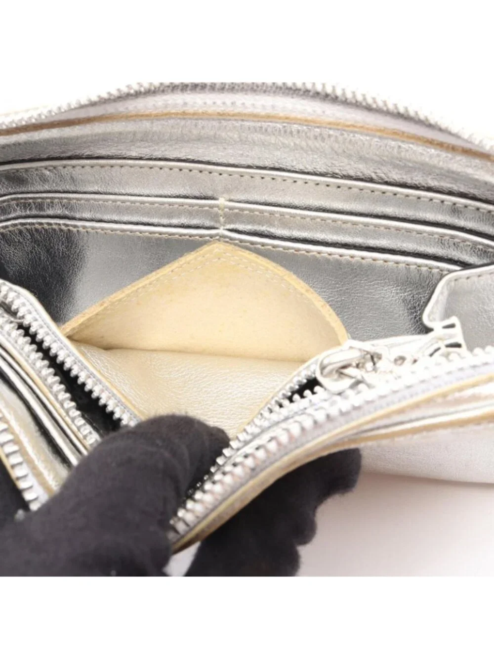 Chrome Hearts Round Wallet Rec Zip Cross Patch Leather